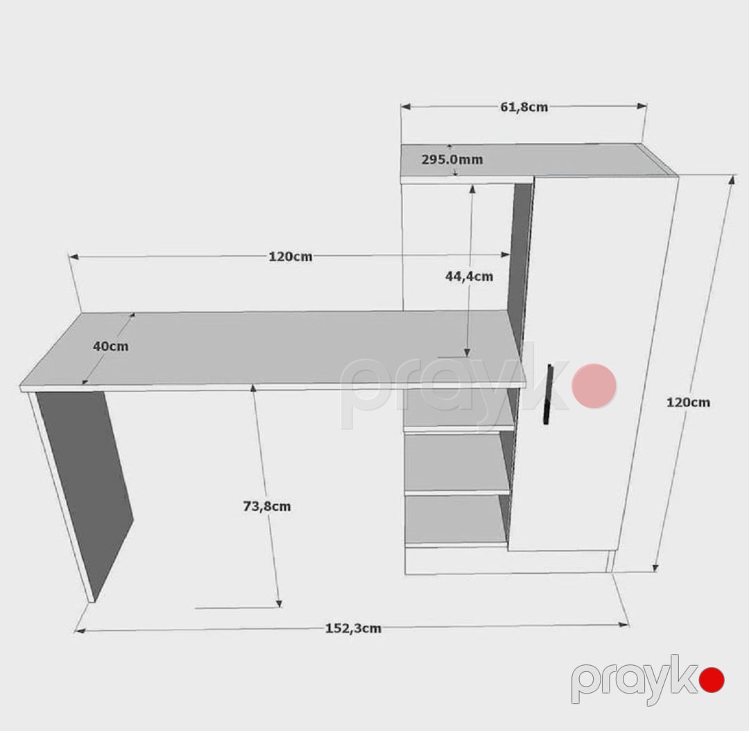 Yazı masası ev_13900464, LDSP/laminat, 40x152.3x120 sm — Mallar, Bakı (3)