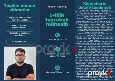 Mühasib, 27 yaş, 5 ildən artıq təcrübə, Tam iş günü — Bakı