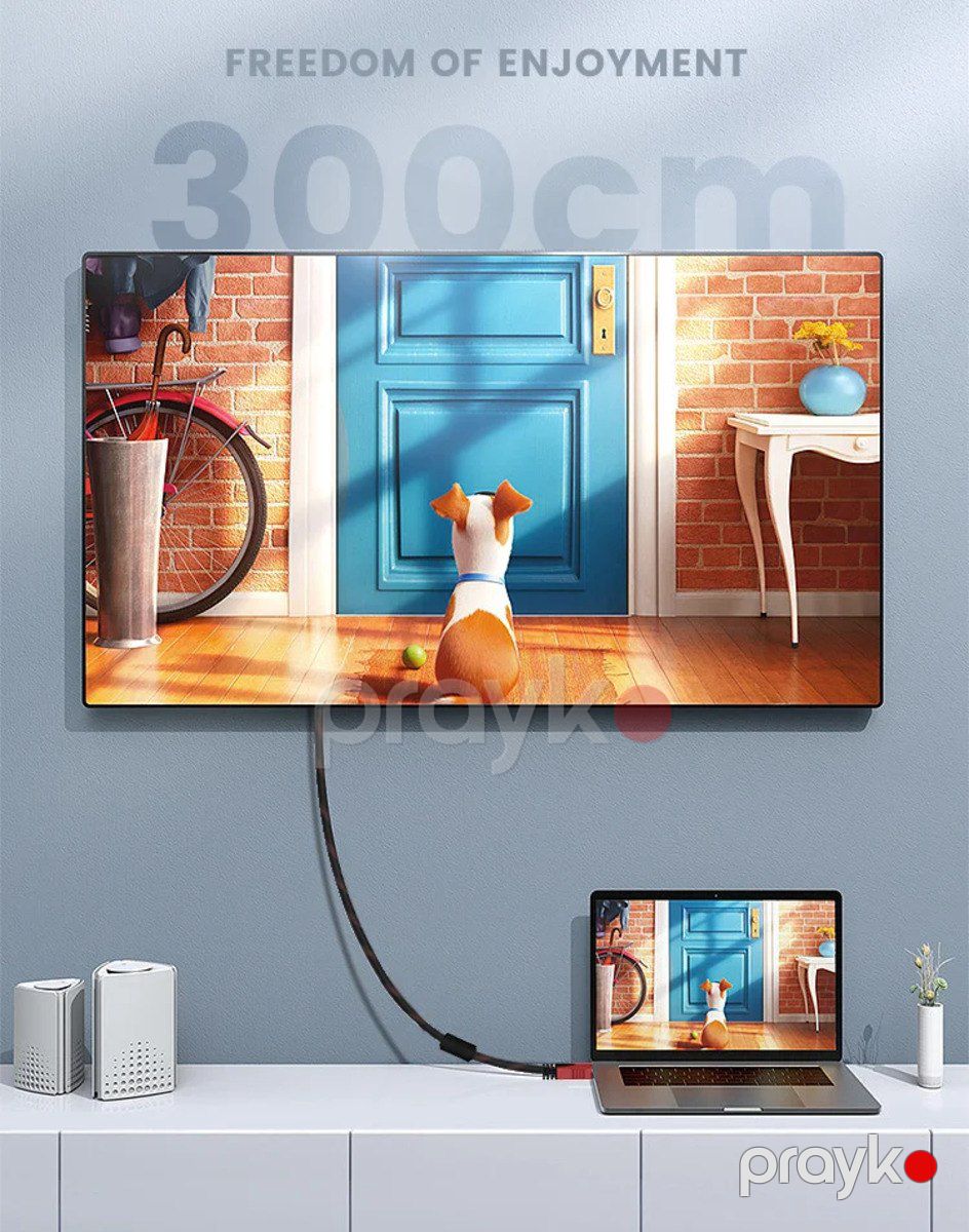 3 Meter HDMI (Male) to HDMI (Male) Cable with 1080p 4K Shielded High Definition Cable Full HD — Periferik cihazlar, Bakı (5)