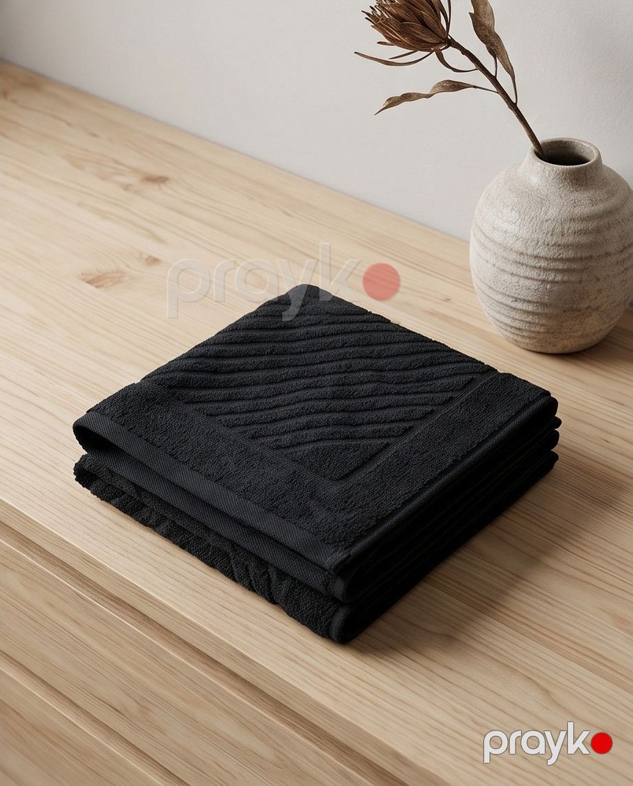 Ayaqlar üçün dəsmal 7368, pambıq, qara, 50x70 sm — Mallar, Bakı (3)