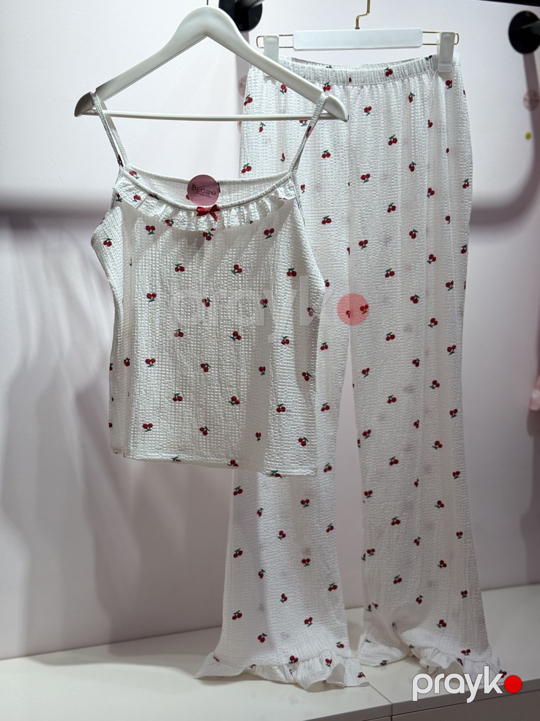 Qadınlar üçün şalvarlı pijama dəsti 01.00028, ağ, poliester/viskoz, ölçü XL — Mallar, Bakı (3)