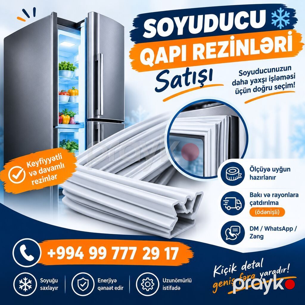 Soyuducu qapı rezinlərinin satışı Müxtəlif model və ölçülərə uyğun — Pəncərələr, qapılar, balkonlar, Bakı (2)