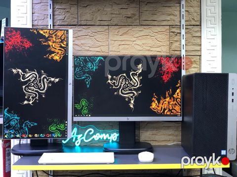 2 monitorlu masaüstü kompüter — Bakı
