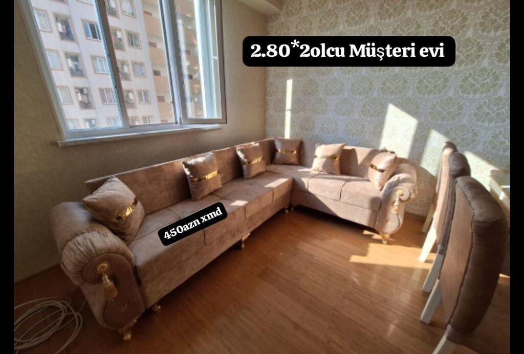 Künc divan – klassik və zərif dizayn - Ölçü: 280 200 sm (şəkildə — Divanlər, Bakı (3)