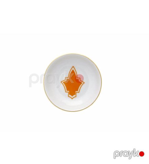 Kasa Porland Morocco Desen3, farfor, ağ/narıncı, 10 sm — Bakı