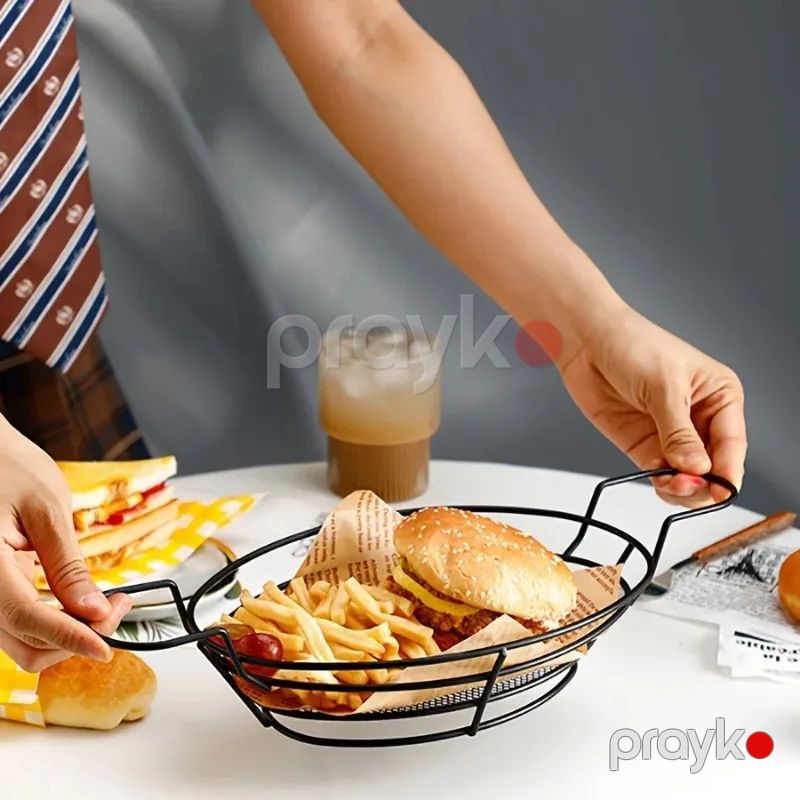 Burgerlər üçün boşqab, metal, qara, 18x25 sm — Mallar, Bakı (2)