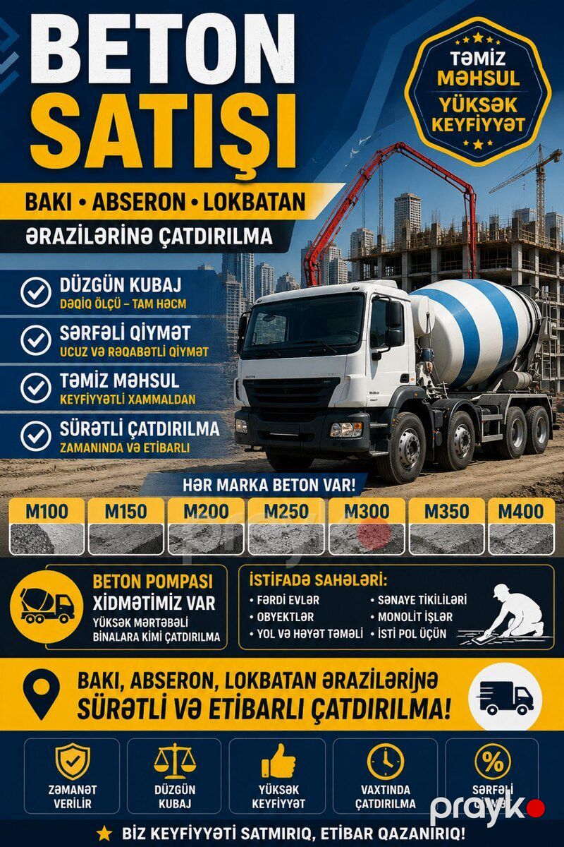 Beton sifarişi — Təmir və inşaat, Bakı (3)