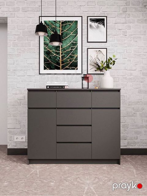 Komod, 120.4x40.4x99 sm, Ldsp, boz — Bakı