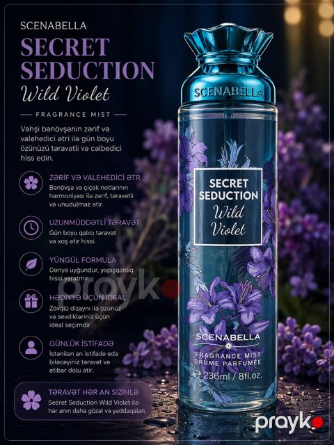 Bədən üçün sprey Secret Seduction Wild Violet., 250 ml — Bakı