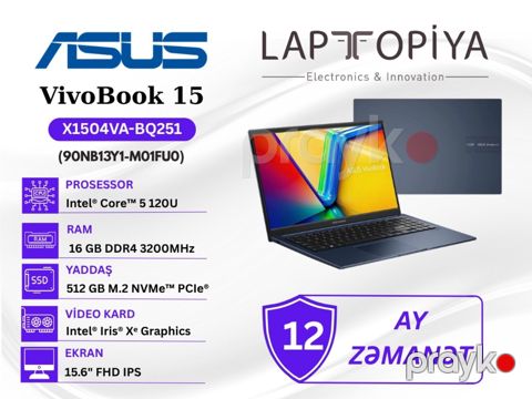 Asus VivoBook 15 F1504VA-BQ251 90NB13Y1-M01FU0 — Bakı
