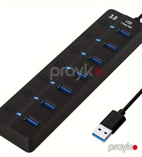 USB 3.0 7-portlu Hub - 7 ədəd USB 3.0 portu: klaviatura, siçan, fleş — Bakı
