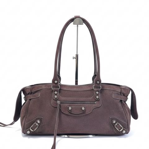 Balenciaga Suede Handbag (38 sm) – Qəhvəyi Rəngli Dəbdəbəli Çanta — Bakı