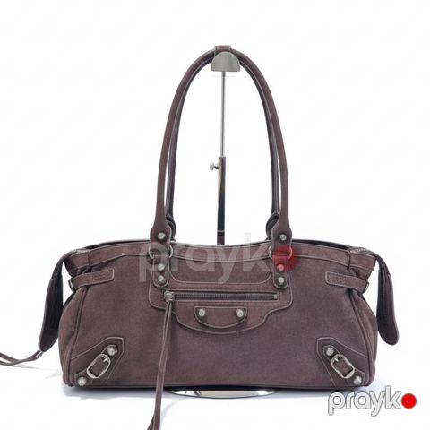 Balenciaga Suede Handbag (38 sm) – Qəhvəyi Rəngli Dəbdəbəli Çanta — Bakı