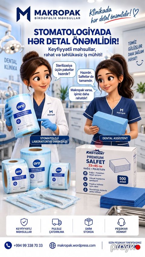 Stomatologiyada hər detal önəmlidir Sterilizasiya paketləri