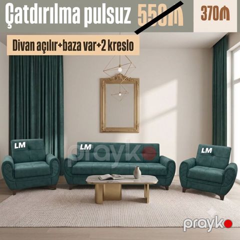 Divan + 2 kreslo Endirim fürsəti Qiymət 370₼ Yeni və sifarişlə — Bakı