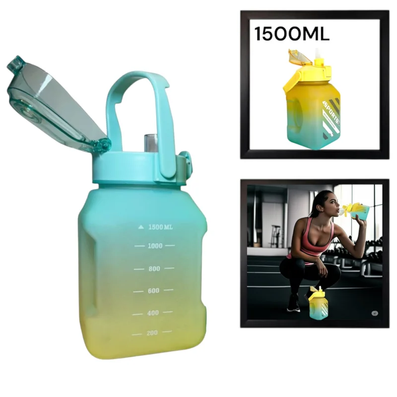İdman su qabı, rəngbərəng WS1269, 1500 ml — Fitness və yoqa, Bakı (2)