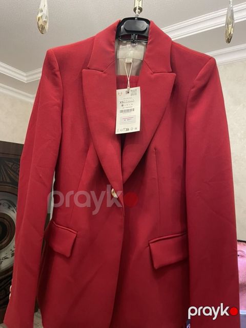 Zara qadın kostyum dəsti – qırmızı rəng - Brend: Zara - Model: Blazer — Bakı