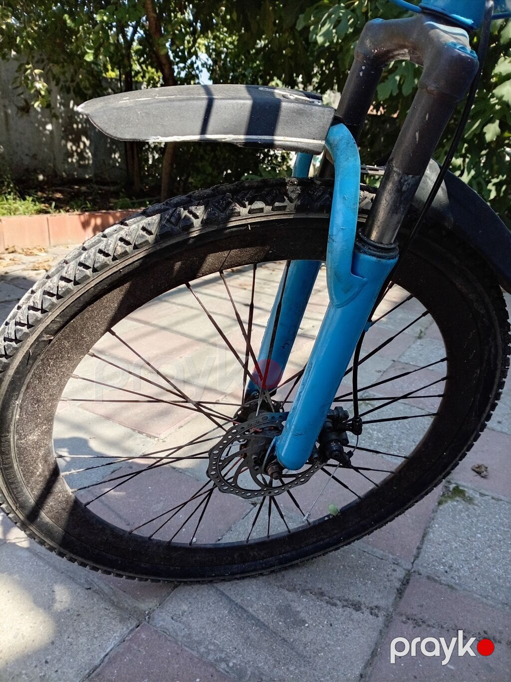 Dağ/şəhər tipli velosiped – mavi rəng Sprey vurulub veloda Təkərlər — Dağ velosipedləri, Digah (7)
