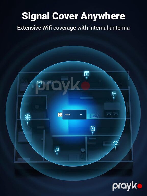 AX1800 Dual-Band Wi-Fi 6 Adapteri Ugreen CM499 (90340)" — Periferik cihazlar, Bakı (6)