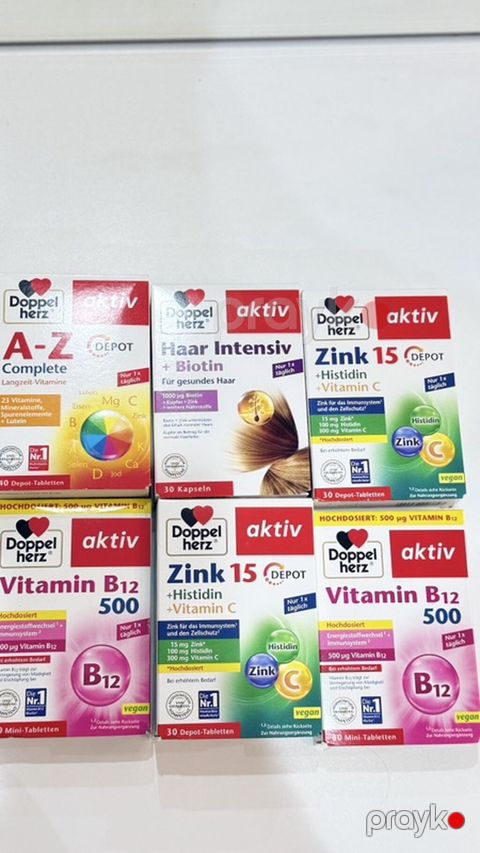 Doppelherz aktiv vitamin və qida əlavələri dəsti Məhsullar: - A–Z — Bakı