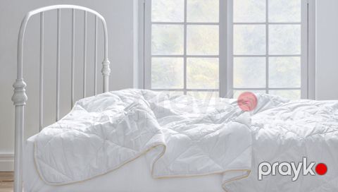Yorğan Yataş Dacron Hollofil Allerban 155x215 sm, birnəfərlik, ağ — Bakı