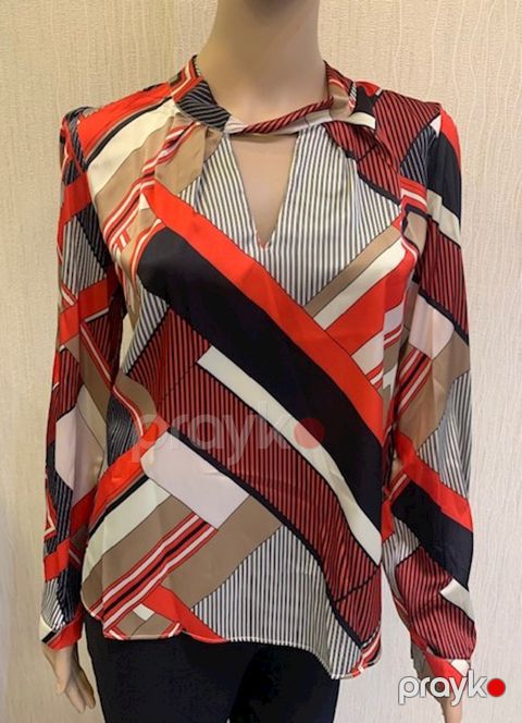 Qadınlar üçün uzunqol bluz Dessen 013277, qırmızı, polyester, ölçü 40 — Bakı