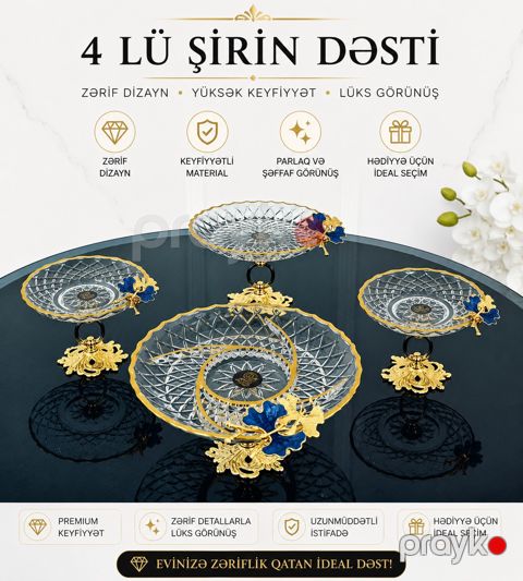 Dəst 8562, şüşə, şəffaf, 4 əd — Bakı