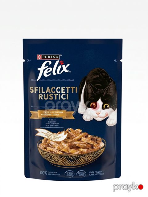 Nəm yem pişiklər üçün Felix Sfilaccetti Rustici, jeledə tikələr, 80 q — Bakı