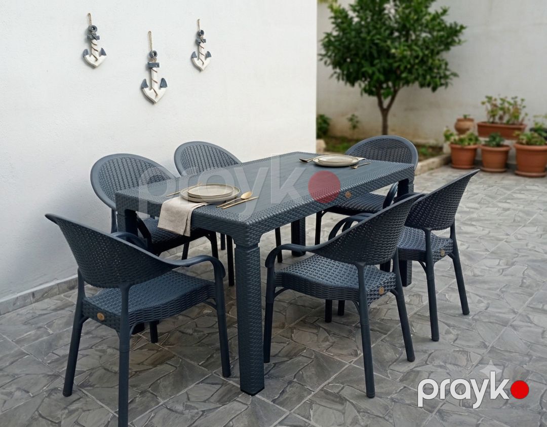 Bağ üçün mebel dəsti Capissi Bambu Pro, metal/plastik, 7 yerli — Mallar, Bakı (2)