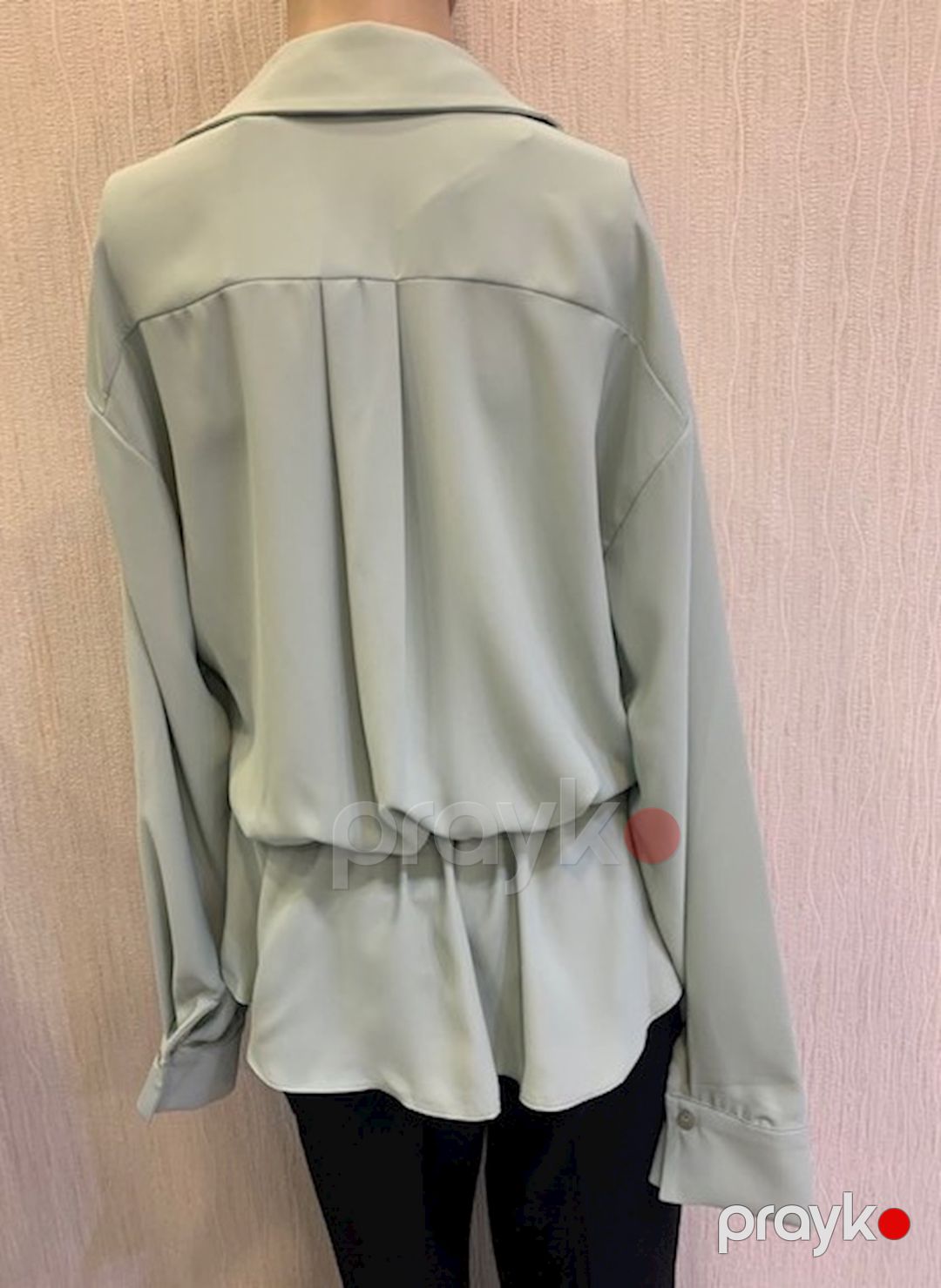 Qadınlar üçün uzunqol köynək Dessen 013280, yaşıl, polyester, ölçü 36 — Mallar, Bakı (3)