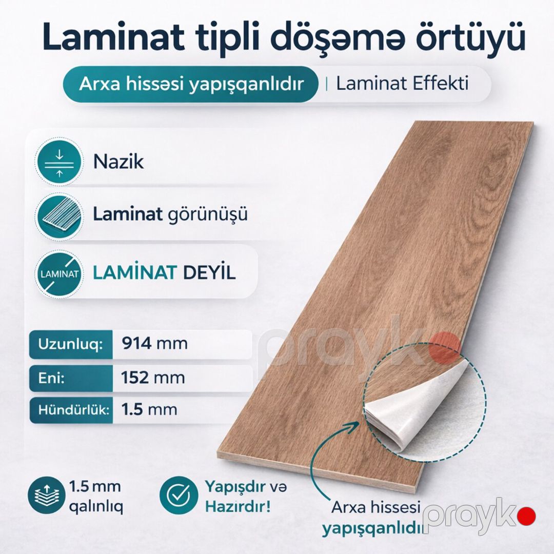 Dekorativ döşəmə örtüyü 68019, qəhvəyi, 51.2x91.4 — Təmir və inşaat, Bakı (8)