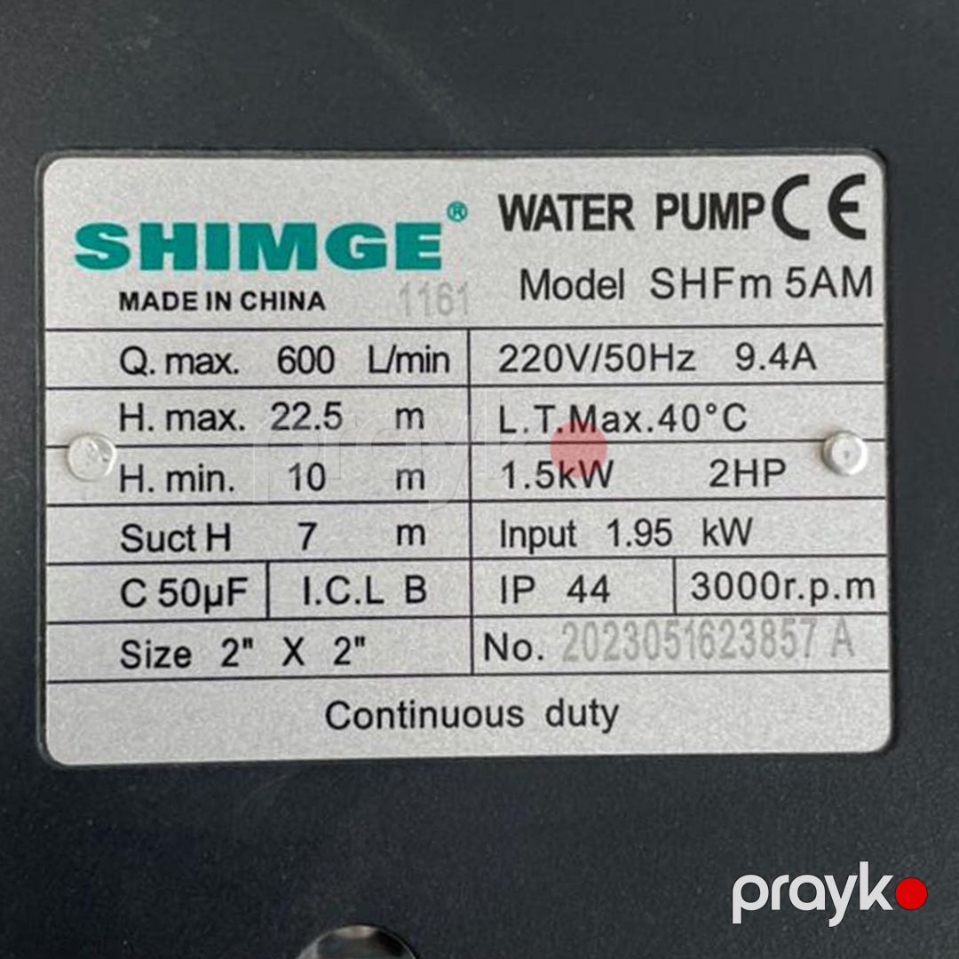 Səthi nasos Shimge SHFm5AM 50Lik 1.5kW 1161 — Mallar, Bakı (2)