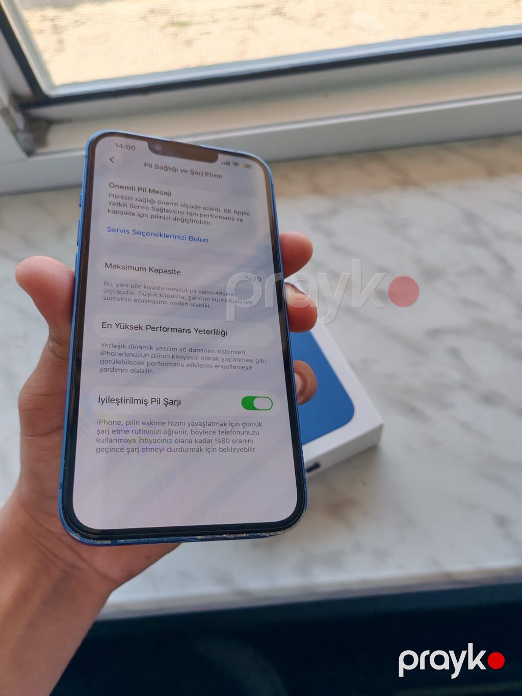 IPhone 13, 128 GB, Blue Titanium, Qırıq — Apple iPhone, Digah (2)