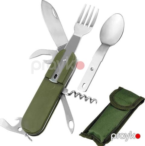 Turist qab-qacağı bıçaq dəsti, 7-i birində, paslanmayan polad, düşərgə və piknik üçün - prl_991156 — Bakı