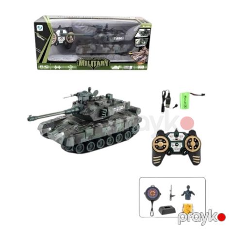 Təkərli oyuncaq Tank, pult ilə idarəetmə, işıq, səs və atış effekti, realistik hərbi dizayn, 6+ yaş - BR-126 — Bakı