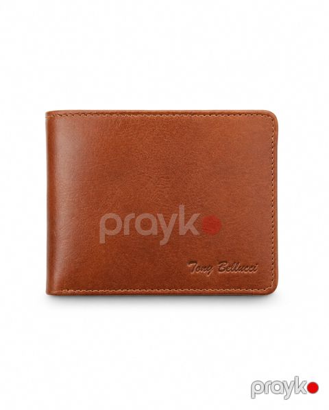 Pul kisəsi kişilər üçün Tony Bellucci T-127 KR-03, qəhvəyi, təbii dəri, 9.5x12 sm — Bakı