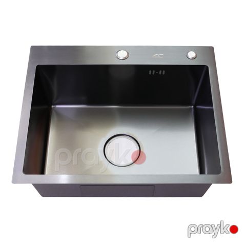 Mətbəx çanağı LS-5545HB SS201 2.0+0.6 550x450x201 qara — Bakı