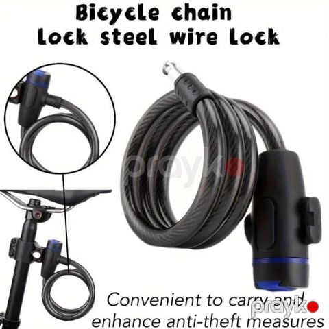 Velosiped kilidi açar ilə, polad tros, 2.98 sm - velosport_122 — Bakı