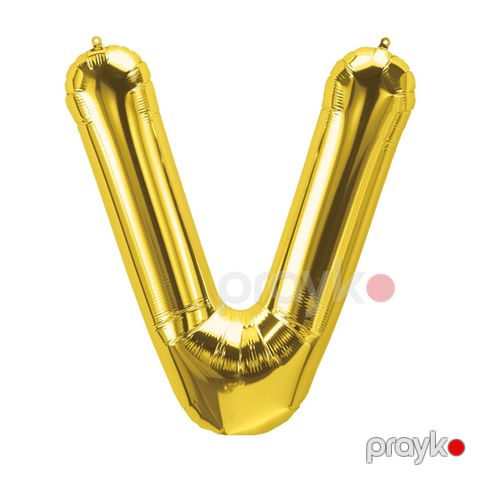 Şar, V hərfi, folqa, qızılı, helium və hava ilə doldurmaq üçün, 81 sm — Bakı