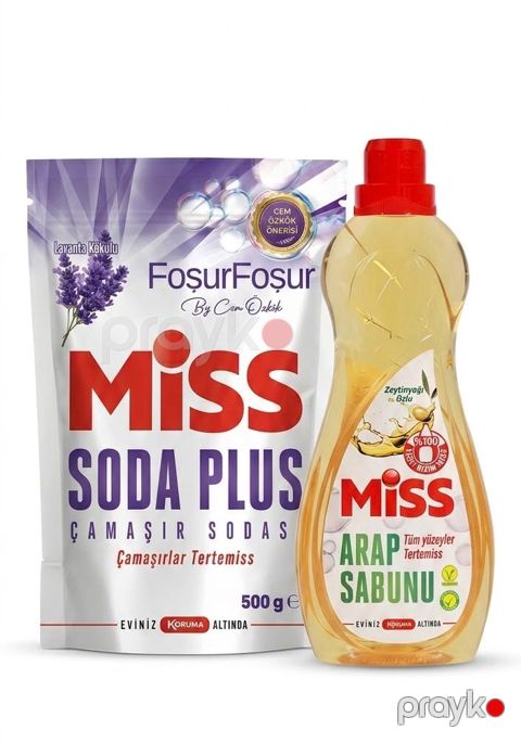 Dəst Miss Çamaşır üçün soda Lavender 500 q + Arap sabunu Olive oil 1000 ml — Bakı