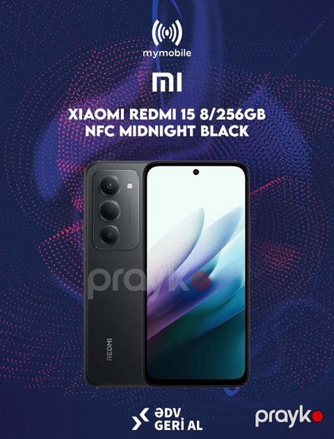 Xiaomi Redmi 15 NFC Midnight Black 256GB/8GB — Bakı