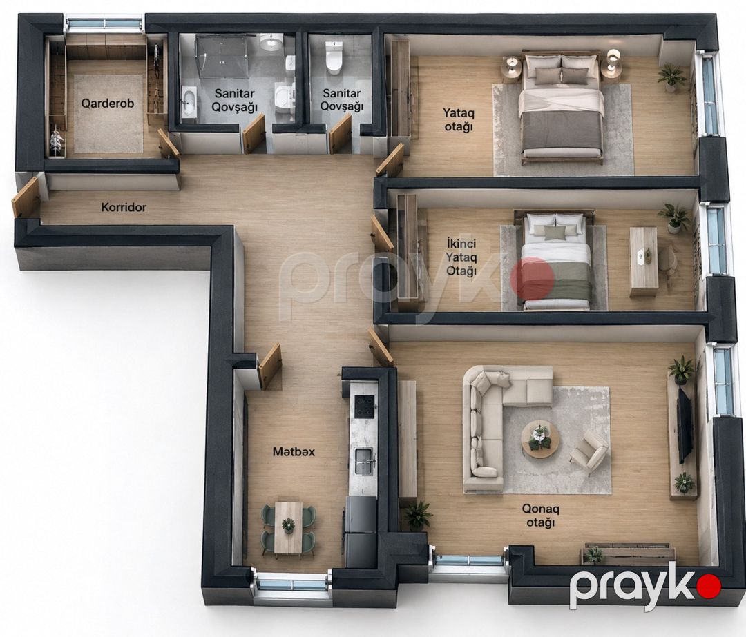 Satılır 3 otaqlı yeni tikili 112.7 m² — Mənzil, Bakı (2)