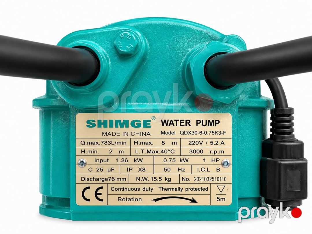 Su nasosu Shimge QDX30-6-0.75KW 1140 750 W 8 m 783 l/dəq — Mallar, Bakı (2)