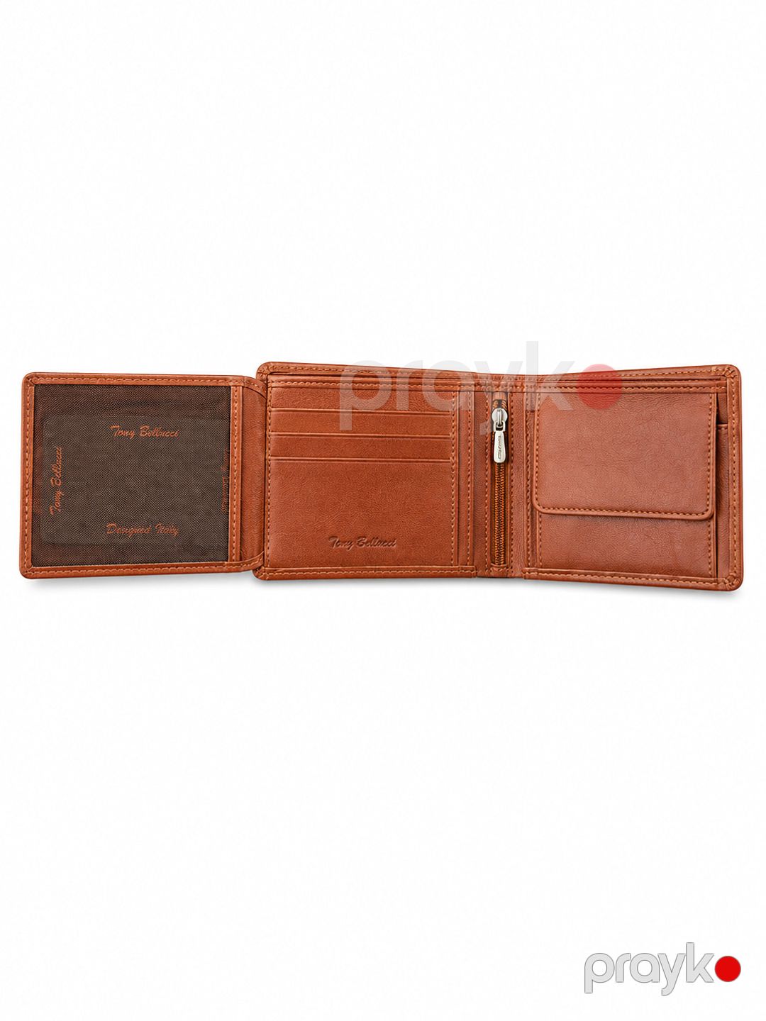 Pul kisəsi kişilər üçün Tony Bellucci T-127 KR-03, qəhvəyi, təbii dəri, 9.5x12 sm — Mallar, Bakı (3)