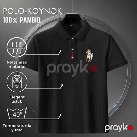 Kişilər üçün polo EB 760, qara, pambıq, ölçü 3XL — Bakı