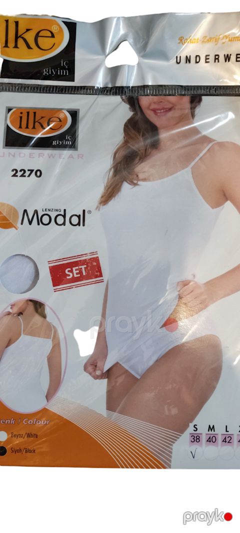 Qadınlar üçün top və tuman ilke BRK-2270_ilke, ağ, modal/pambıq/elastan, ölçü L — Bakı