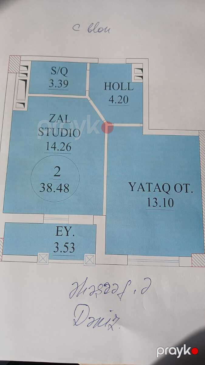 Satılır 1 otaqlı yeni tikili 38 m² — Mənzil, Bakı (3)