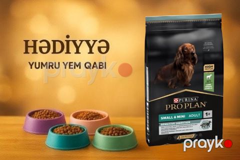 Quru yem Purina Pro Plan Small and Mini Adult kiçik cins yetkin itlər üçün, quzu əti ilə, 7 kq + Yem qabı Hədiyyə — Bakı
