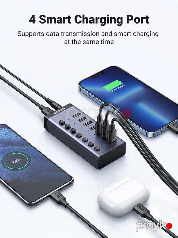7 Girişli USB 3.0 hub "ugreen 90307 (CM481)" — Periferik cihazlar, Bakı (5)