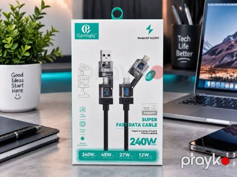 Kabel 4in1 GP-S123PC 240W/45W/27W/12W (1.2metr) — Bakı